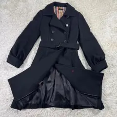 【美品】ポールスミスブラック　ウールトレンチコート　カシミヤ混　黒　40