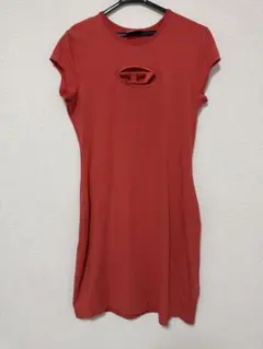 DIESEL オレンジ　半袖 Tシャツ カットアウト