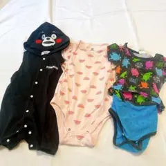 【まとめ売り】ロンパースセット 80サイズ くまもん スイカ モンスター柄