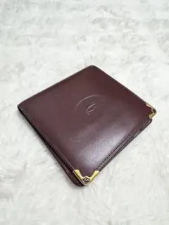 Cartier カルティエ マストライン 二つ折り財布 ボルドー×ゴールド 美品のサムネイル