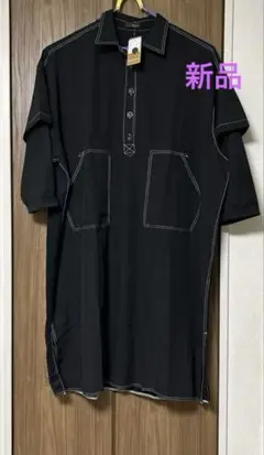 黒のポロシャツ (5L-6L)