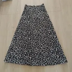 ヒョウ柄 ロングスカート ゴム入り