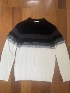 Ikka ニットセーター Mサイズ ホワイト/ブラック