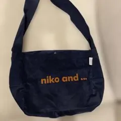 niko and... コーデュロイ ショルダーバッグ ネイビー