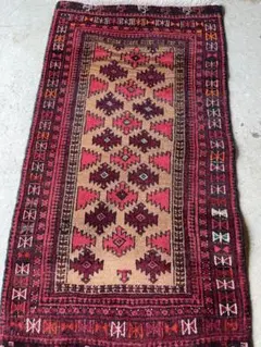 ヴィンテージ ラグ カーペット 131x 84cm 絨毯 手織り - メルカリ