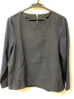 【美品】ページボーイ PAGE BOY トップス ストライプ 紺色のサムネイル