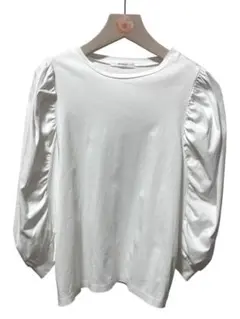 【美品】OPAQUE.CLIP ボリューム袖 カットソー 白 L 40