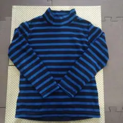 130サイズ 黒✕青ストライプ ハイネック