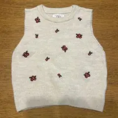 ZARA kids花柄刺繍 ニットベスト 140cm
