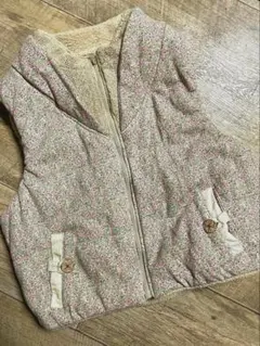 RAG MART ラグマート　小花柄　中綿ボアベスト　130cm ダウンベスト