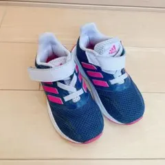 adidas キッズスニーカー ネイビー×ピンク 13cm 女の子