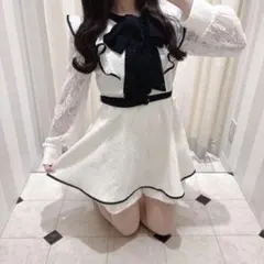 evelyn レースリボンロンパース