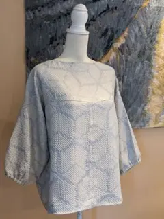 少し訳あり　正絹　総絞り　着物リメイク　プルオーバー　プルオーバー