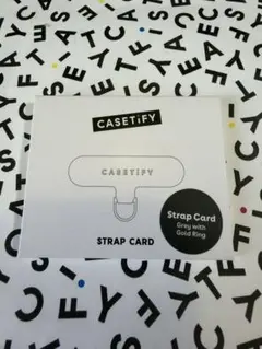 CASETiFY ストラップカード グレー ゴールドリング