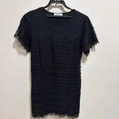 GALLERY VISCONTI ブラックレース袖Tシャツ　サイズ　2のサムネイル