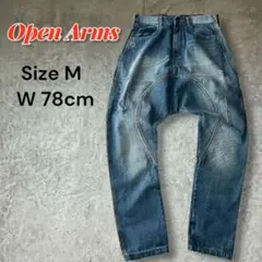 Open Arms 変形サルエルデニムパンツ M Y2K 立体裁断 ジーンズのサムネイル