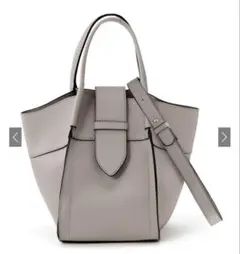 GRL グレイル　2way配色レザーショルダーバッグ　グレージュ