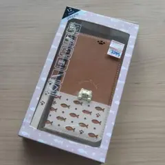 iPhone 12 mini 手帳型ケース ネコ 魚 スマホカバー ブラウンのサムネイル