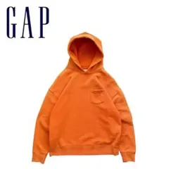 GAPギャップ 00s 無地 スウェットパーカー フェード ポケ付き ロゴ刺繍