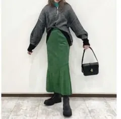 【JEANASIS】ヌバックライクマーメイドスカート
