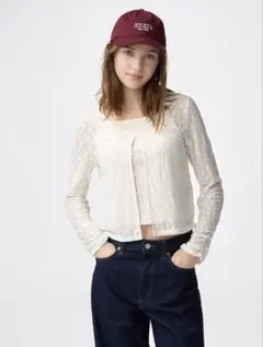 GU レースカーディガン