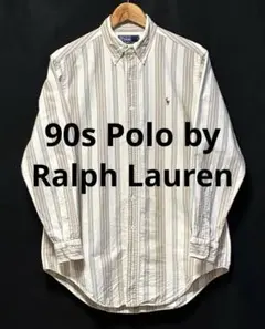 90s ヴィンテージ　ポロバイラルフローレン ストライプシャツ ハミルトン　茶