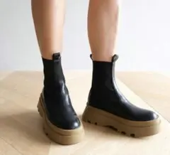 SeaRoomlynn Mould soleサイドゴアショートブーツ ベージュ