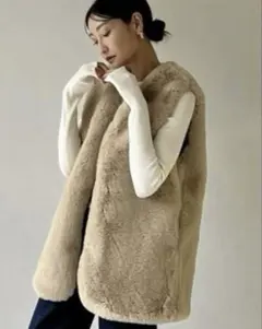 リエディ　フェイクファーベスト　アイボリー　ZARA ミラオーウェン　IENA