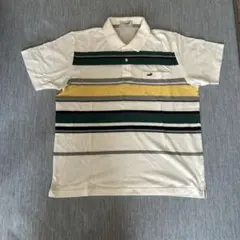 Crocodile ポロシャツ マルチボーダー 胸ポケット付き