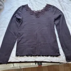 NICE CLAUP チャコール レース フリル