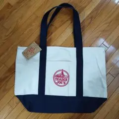 TRADER JOE'S トートバッグ アイボリー/ネイビー