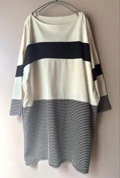 GALERIE VIE ボーダー 切替 チュニック ワンピース コットン 36