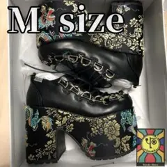 ラスト１◆ Mサイズ YOSUKE Dリング 超厚底パンプス 和柄 登り龍 開運