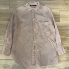 美品　ZARA ザラ オーバーサイズ リネンシャツ ピンク S（Mサイズ相当）のサムネイル