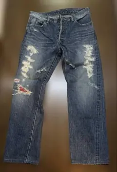 備中倉敷工房 エターナル デニムパンツ　ヴィンテージ加工 Lのサムネイル