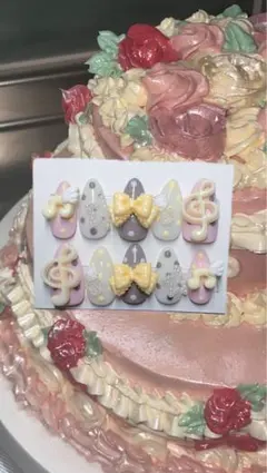 ネイルチップ 音符 ウィッシュコア 平成女児 ゆめかわ ピンク ドットY2K