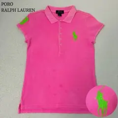 ポロラルフローレン　ポロシャツ　半袖　ビックポニー　ピンク　ピチT Sサイズ相当