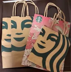 スタバStarbucks ショップ袋　４枚セット 桜柄・ミニサイズも】