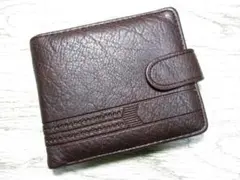 新品 財布 メンズ 二つ折り とっても柔らかい質感のPU素材 多機能デザインC