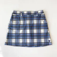 アドミラル ゴルフ レディース ストレッチ スカート スコート M チェック 青