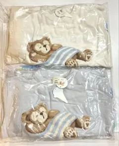 ダッフィー ジェラートピケ ルームウェアセット 半袖 白 水色 2点セット