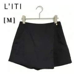 ラップスカート風 ショートパンツ 黒・ブラック Mサイズ スカパン 2010