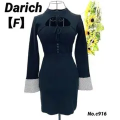 ダーリッチ Darich フロントオープンニットミニ 원피스 フリー 黒