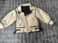 アイボリー ポリエステル ムートンコート Mサイズ