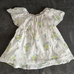 petit main フラワープリント オフショルダーシャツ 80