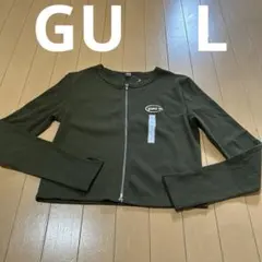 新品未使用ジーユーGUカーキ長袖トップスLのサムネイル