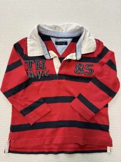 TOMMY HILFIGER ラガーシャツ ボーダー 赤 紺のサムネイル
