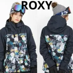 ROXY ロキシー スノーウェア スノボウェア ジャケット 花柄 黒 S
