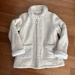 【美品】 メゾピアノ白の中ボアジャケット 140