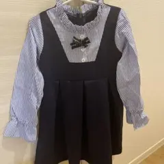 ストライプ ネイビー ワンピース 100cm